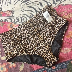 Cheetah Print High-Waisted Bikini Bottoms